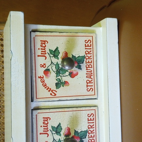 NWT Lucy Hatch Strawberry Storage Cabinet for Table or Wall, 3 Drawers - Picture 4 of 12